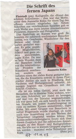 Wetterauer Zeitung über Jeannette Kühn, JLK-Design